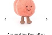 New JELLYCAT Amuseables Peach Bag Charm