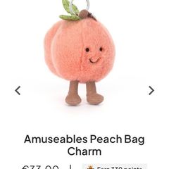 New JELLYCAT Amuseables Peach Bag Charm