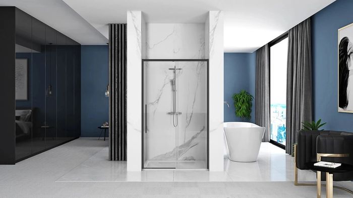 Black matt sliding shower door