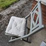IKEA Grey Wooden Folding Chair + Cushion Image 2