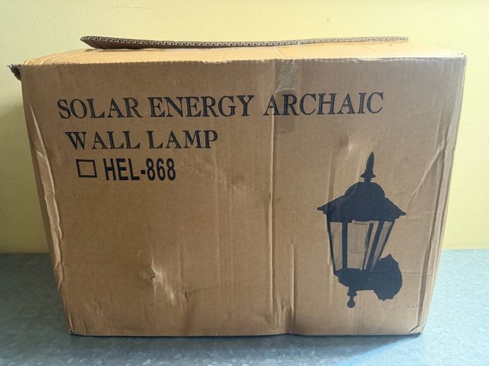 Pair of Outdoor Archaic Solar Wall Lamps