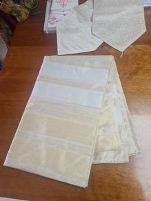 extra large cream tablecloth plus cream table runner
