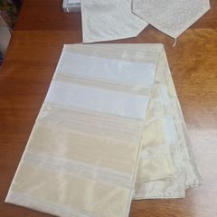 extra large cream tablecloth plus cream table runner