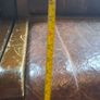 Vintage Solid Wood pub Leather Bench Seat Perfect for Bar or Man Cave Image 3