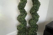 Pair of Artificial 120cm 4ft Boxwood Spiral Topiary