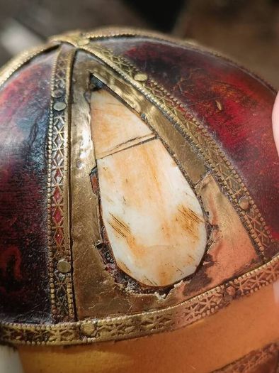 A Pair of Antique Inlaid Wooden Balls