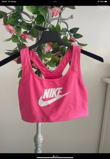 nike top swoosh bra top large