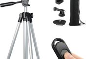 42" Inch (106 cm) Lightweight Aluminum iPhone Tripod Stand for Camera iPhone Samsung and Most Phones with Carrying Bag Universal Phone Mount Wireless Bluetooth Remote Control