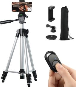 42" Inch (106 cm) Lightweight Aluminum iPhone Tripod Stand for Camera iPhone Samsung and Most Phones with Carrying Bag Universal Phone Mount Wireless Bluetooth Remote Control