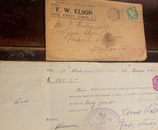 Vintage check and envelope