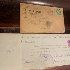 Vintage check and envelope