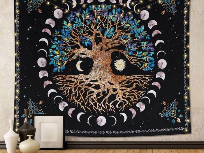 Tree Of Life Tapestry Black And White (multiple Designs, See Photos)