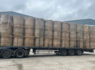 Round bales of quality hay