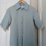 COS 100% Cotton Frayed Short-Sleeved Denim Shirt Jacket Light Blue Size EU34 UK8 Image 2