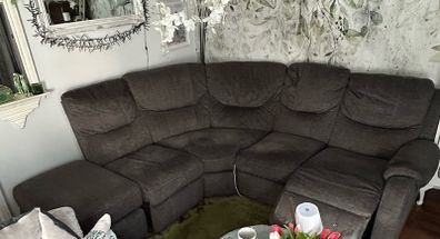 corner sofa grey recliner