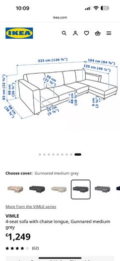 Vimle 4 seater, L-shaped couch