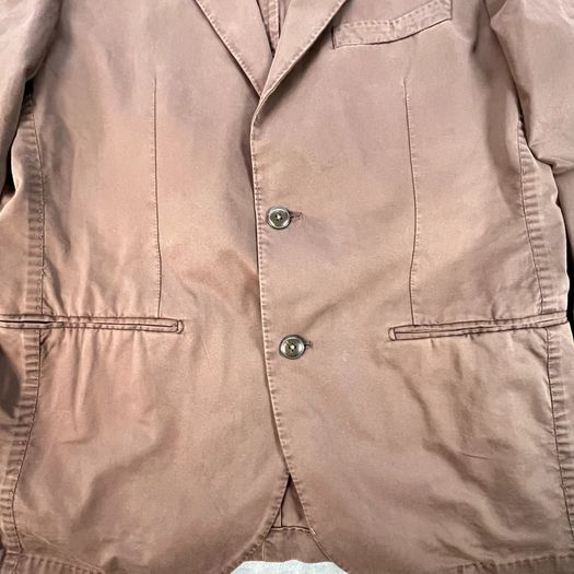 Lubiam Studio Mens 100% Cotton Blazer - Size EU 48 R - Brown - Single Breast