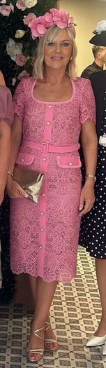 pink lace dress
