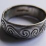 Vintage 925 Sterling Silver Celtic spiral band Ring size Q - 5.0g Image 5