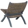 Relaxing Chair Grey Natural Kubu Rattan and Solid Mahogany Wood Image 4