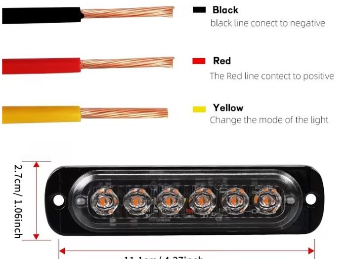 4pcs 12/24v  truck LED lights, 6SMD grille light strips, car lights, trailer lights, amber