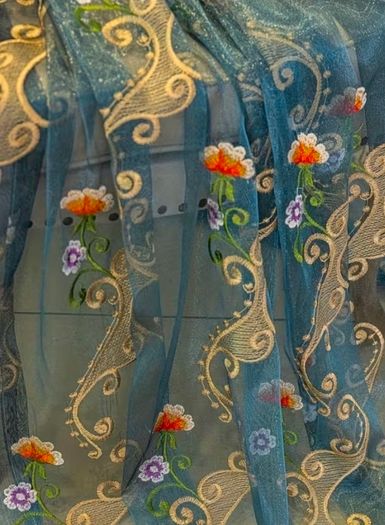 Blue Sheer Curtains (2pc)