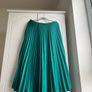 Zara Satin Emerald Green Pleated Midi Skirt Image 2