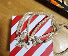 Costume Double Pearl Necklace / Vintage / NEW