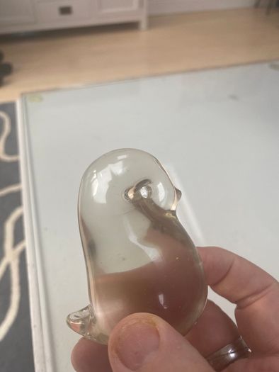 Glass bird paperweight