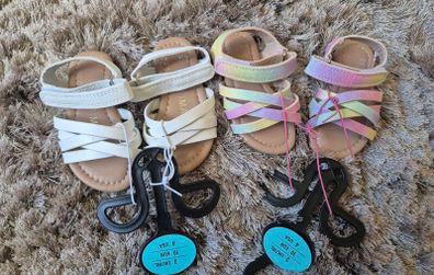 Sandles Rainbow & White