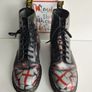 Dr Martens Union Jack 1460 8 eye black red leather boots England uk7 Image 2