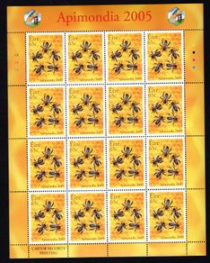 2005 Ireland Apimondia (Bee-Keeling) Commemorative Stamp Sheetlet Plate 1A1A1A1A Mint Never Hinged (MNH)