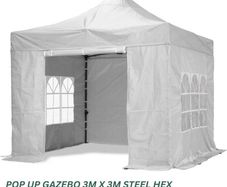 Heavy Duty Pop Up Gazebo Steel 40mm Hex 3m x 3m