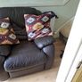 Brown Leather Reclining Armchair Image 5