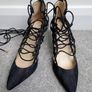 BN Lace Up Denium High Heels Image 2