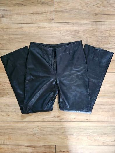 Vintage 1990's Siena Studio Genuine Leather Black Trousers