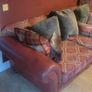 Leather and Kilim 4/5 peice sofa and wingback chairs set. 1 3 seater sofa 3/4 wingback armchairs Image 2