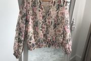 Pretty Oasis Floral Chiffon Top size 10