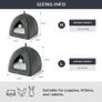 Cat Cave Bed Indoor - Flannel Hooded Cat Igloo House, 40x40x40cm Enclosed Foldable Pet Bed with Removable Washable Cushion Pillow, Dark Grey Image 5