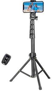 1.7 Meter/67 inch Phone Tripod Stand & Bluetooth Selfie Stick Tripod, Cellphone Tripod with Bluetooth Remote, Compatible with iPhone 14/13/12/12 pro/11/11pro/8/7 (FREE POSTAGE)
