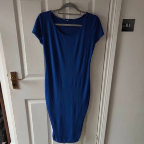 Blue midi bodycon dress size 10