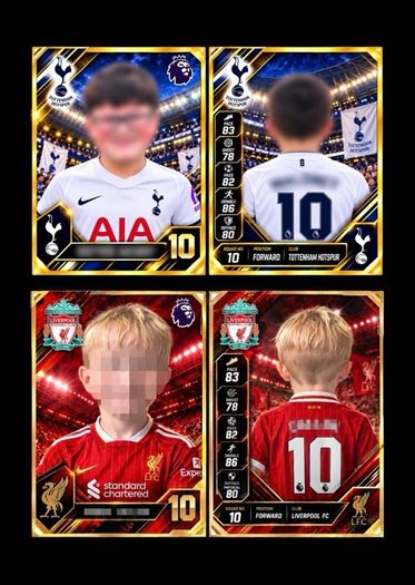 Personalised football cards