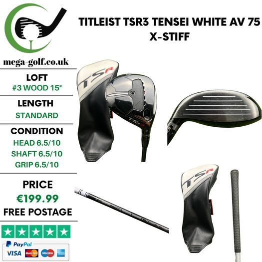 Titleist TSR3 #3 Wood 15 Degree / Tensei White Av 75 X-Stiff