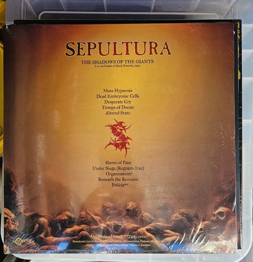 Sepultura "The Shadows Of The Giants - Live At Giants Of Rock Festival 1991" Sealed Vinyl Album