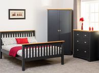 main image for ad Monaco 4'6" Bed High Foot End Grey/Oak Effect