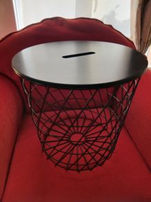 Black side table / storage basket