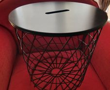 Black side table / storage basket