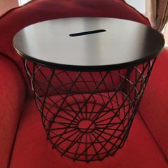 Black side table / storage basket