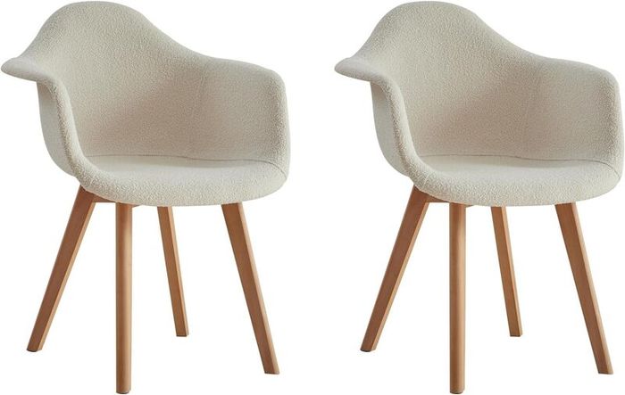 Set of 2 Scandinavian Boucle Armchairs
