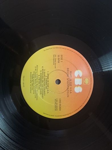 Irish pressing Bruce Springstein.Born in the USA